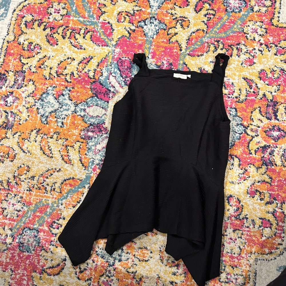 Black Peplum Tank Top